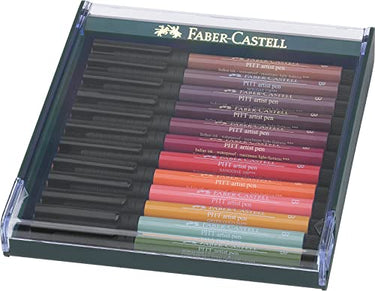 FABER-CASTELL 267422 - Tuschezeichner Pitt Artist Pen, 12er Packung, Erdfarben im Sale